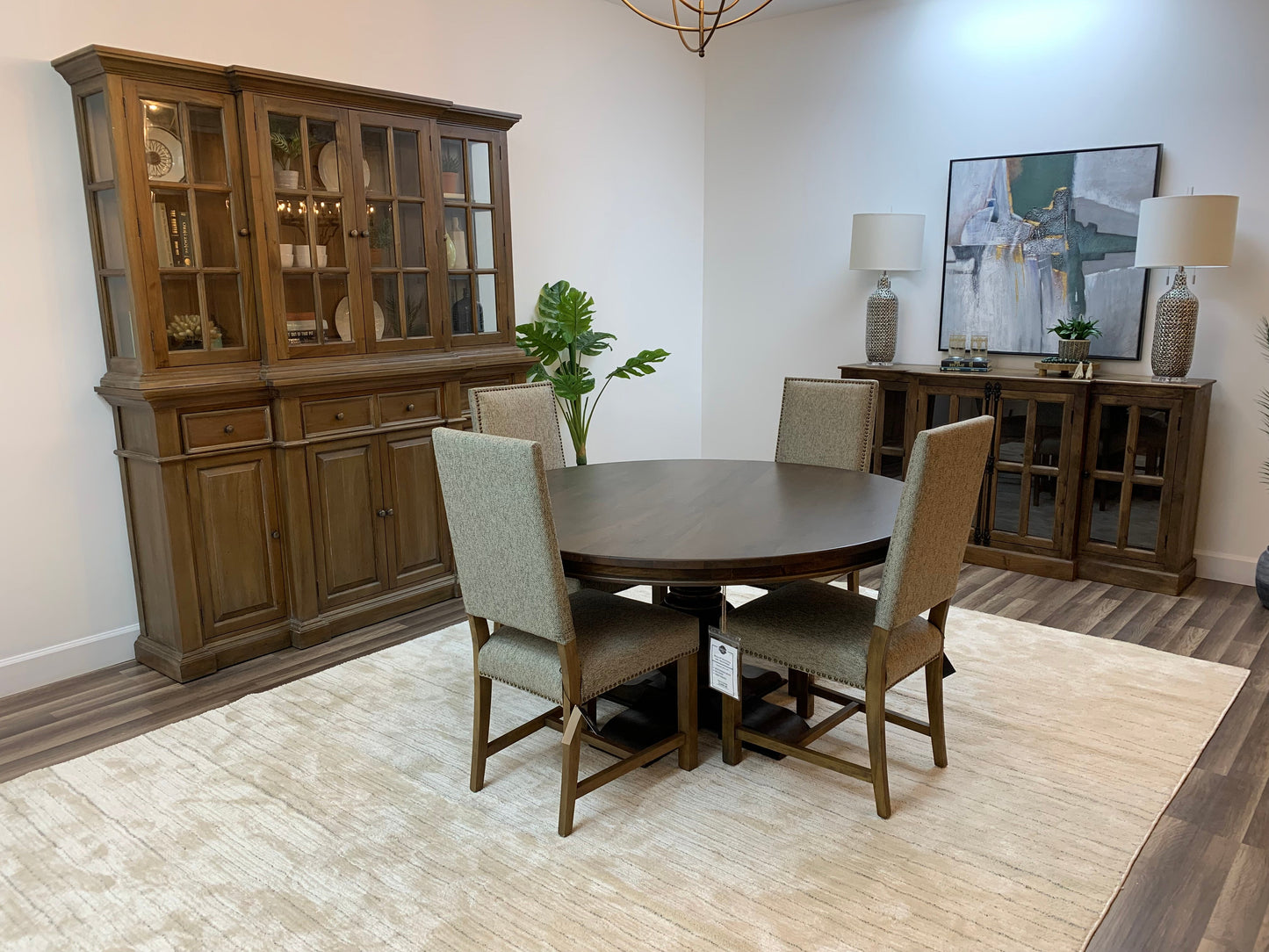 Weston 60" Acacia Round Dining Table - Natural + Black