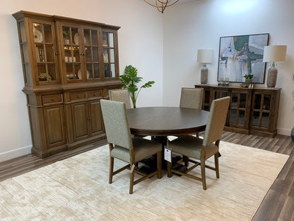 Weston 60" Acacia Round Dining Table - Natural + Black