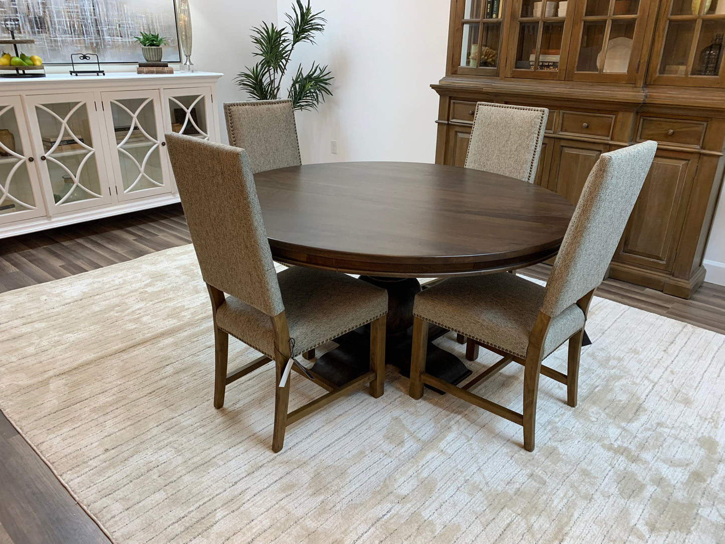 Weston 60" Acacia Round Dining Table - Natural + Black