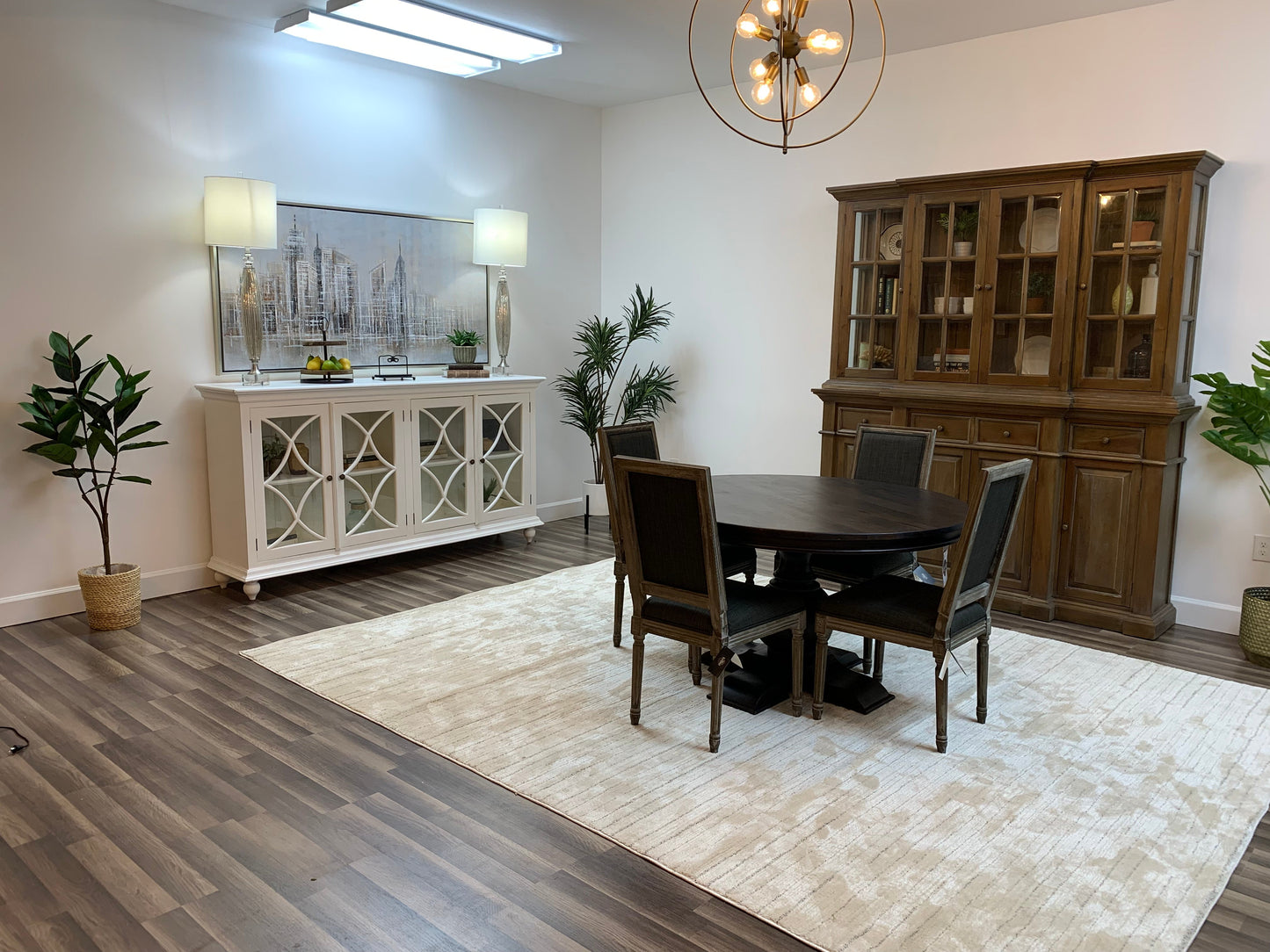 Weston 53" Acacia Round Dining Table - Natural + Black