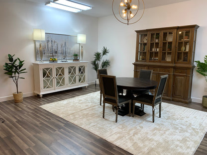 Weston 53" Acacia Round Dining Table - Natural + Black