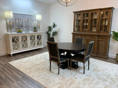 Weston 53" Acacia Round Dining Table - Natural + Black