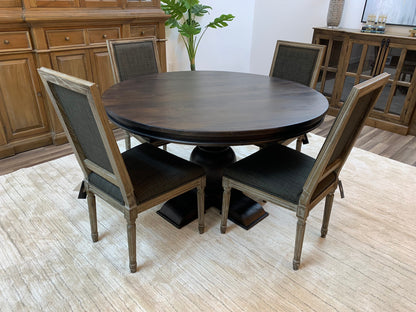 Weston 53" Acacia Round Dining Table - Natural + Black
