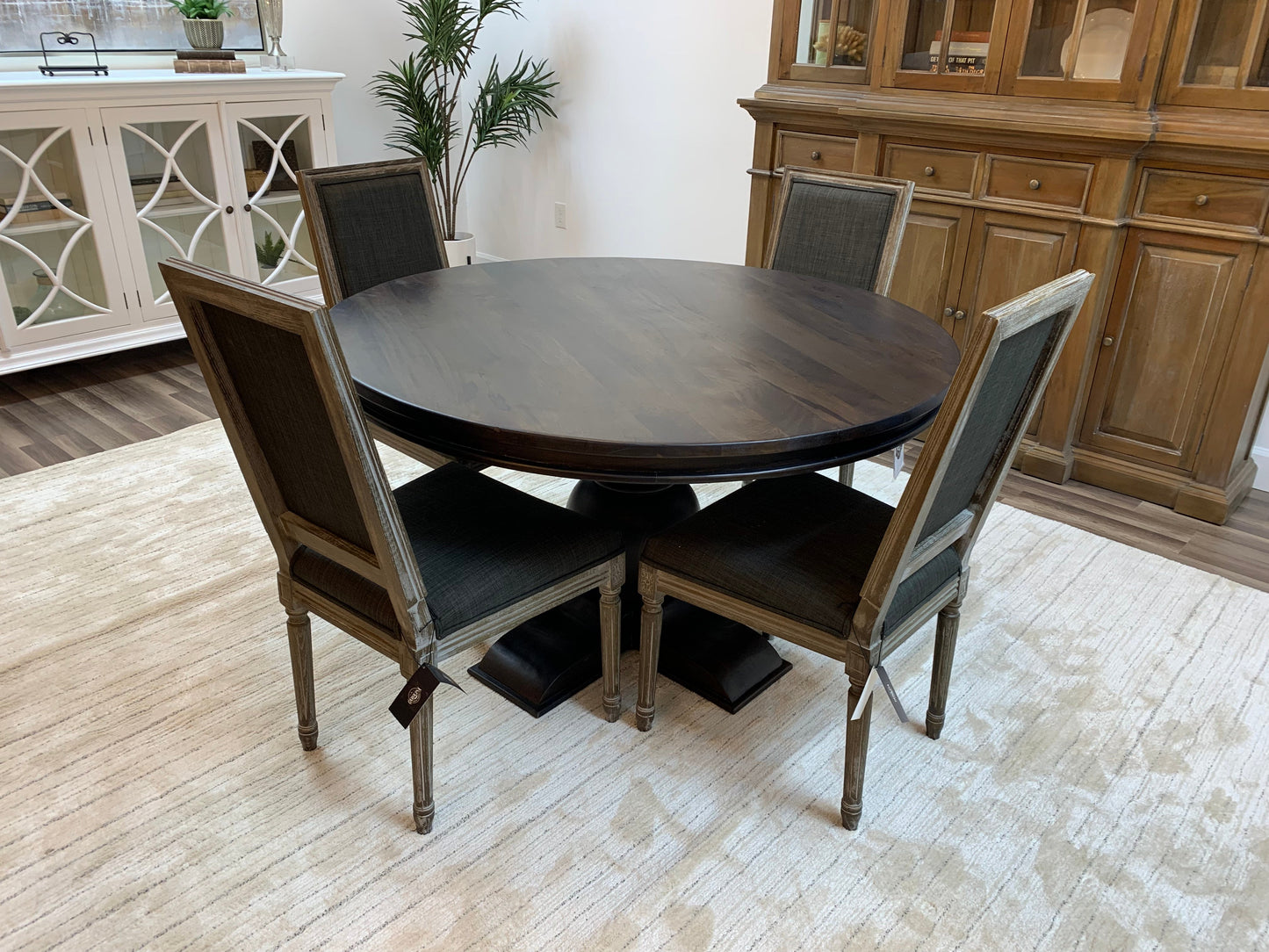 Weston 53" Acacia Round Dining Table - Natural + Black