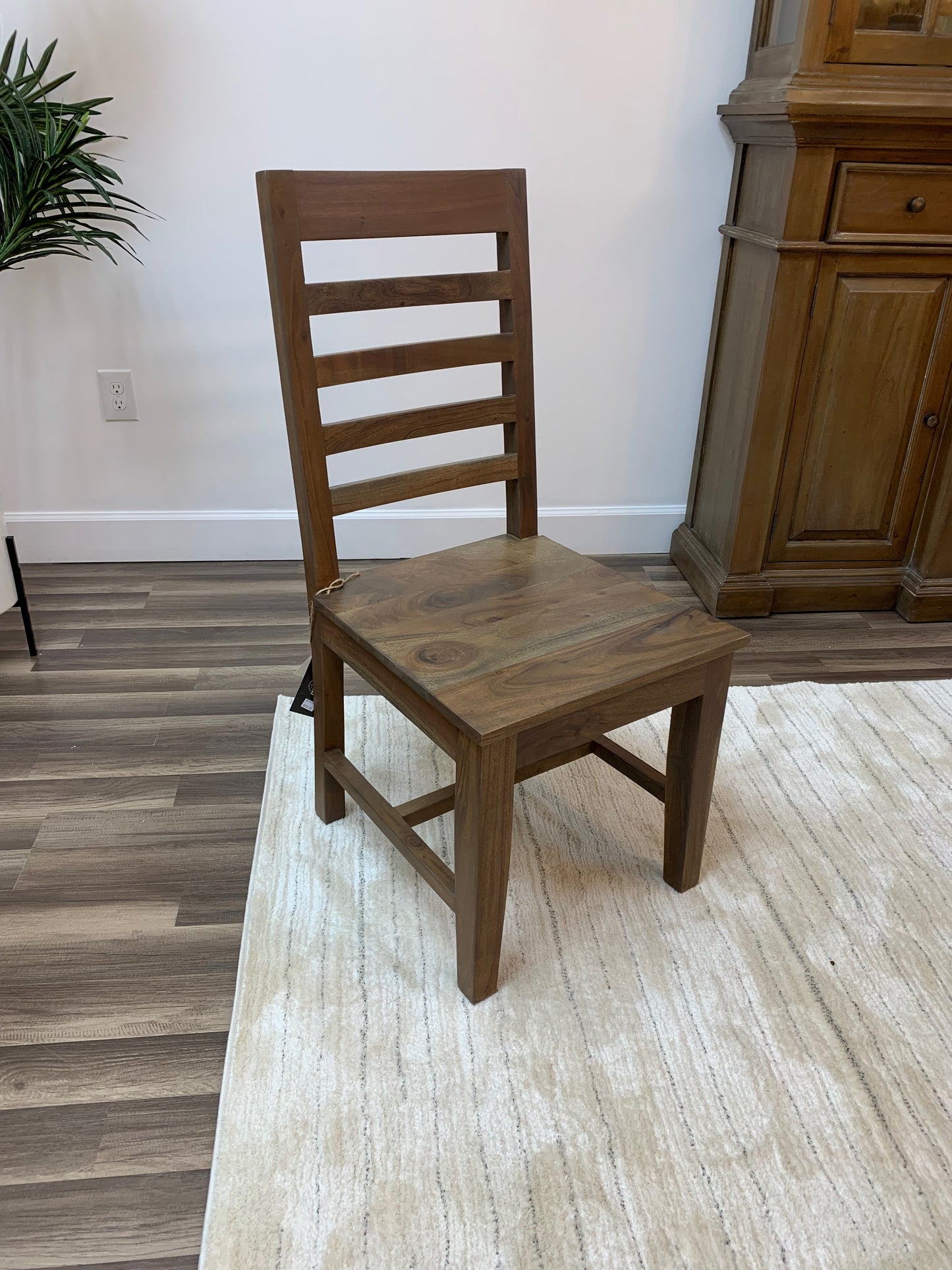 Malcolm Acacia Ladderback Dining Side Chair - Natural + Gray