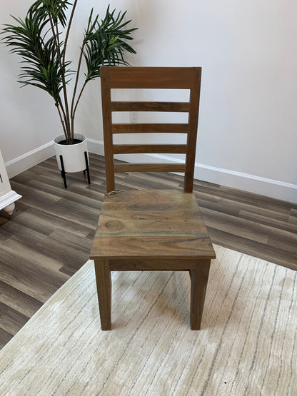 Malcolm Acacia Ladderback Dining Side Chair - Natural + Gray