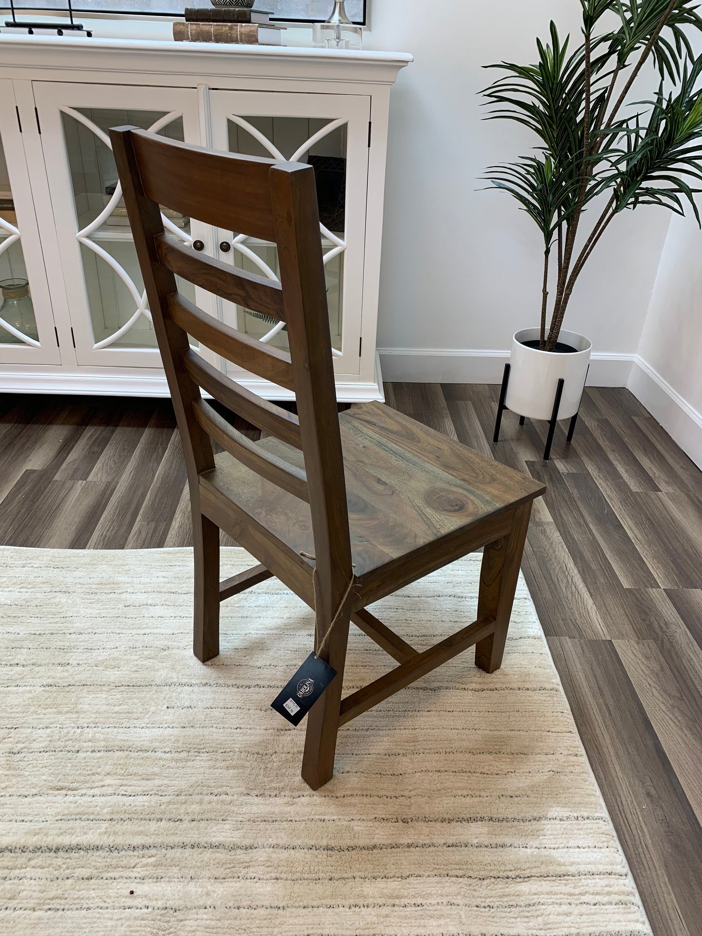 Malcolm Acacia Ladderback Dining Side Chair - Natural + Gray