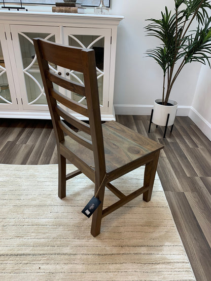 Malcolm Acacia Ladderback Dining Side Chair - Natural + Gray