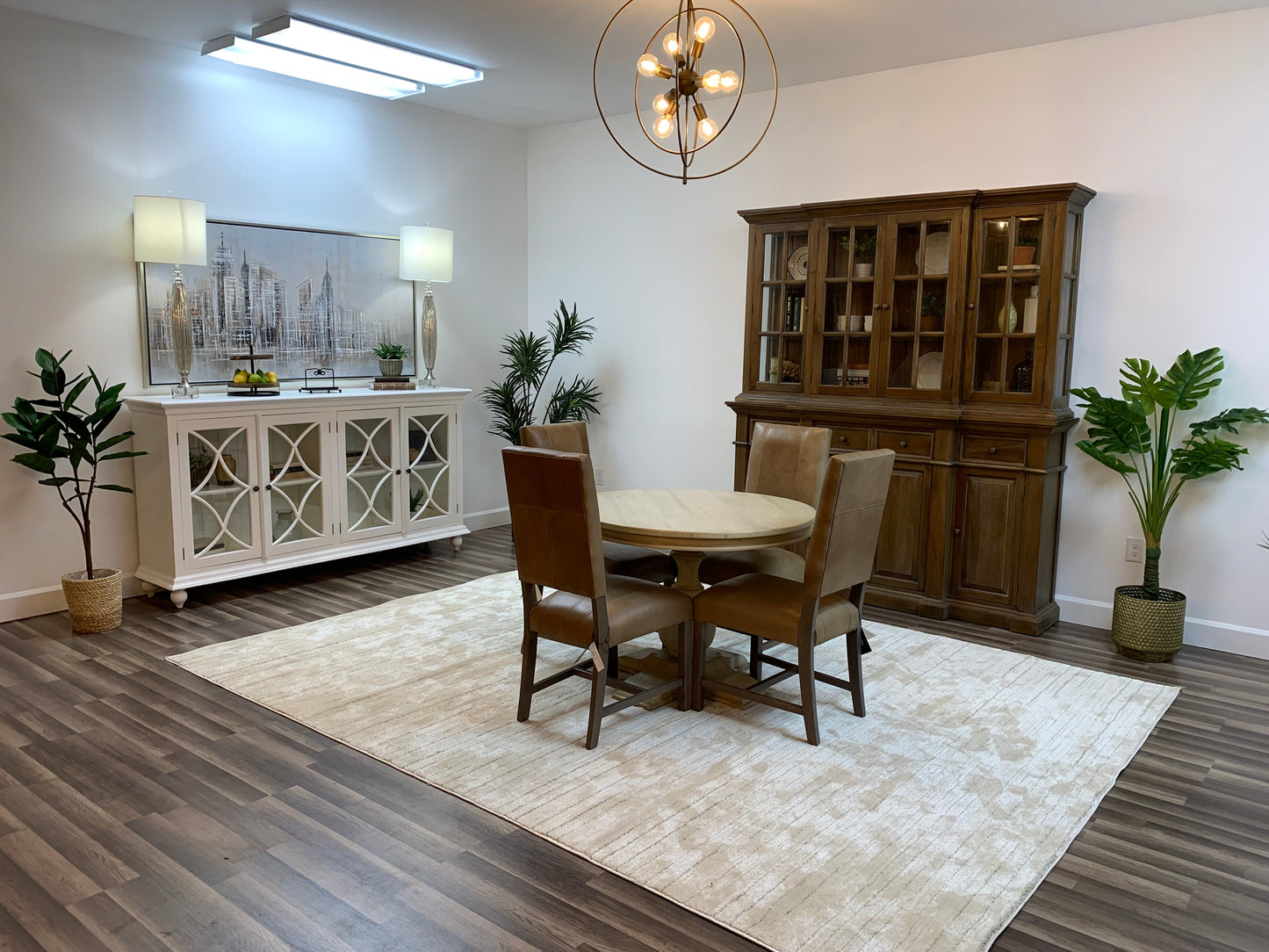 Weston 42" Acacia Round Dining Table - New White Wash