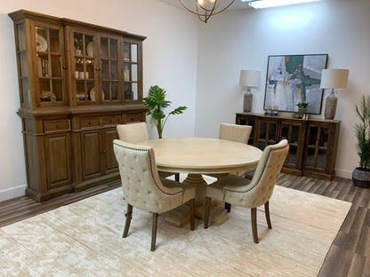 Weston 60" Acacia Round Dining Table - New White Wash