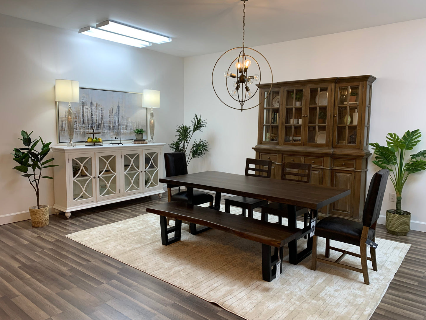 Malcolm Acacia 84" Live Edge Dining Table - Natural + Black