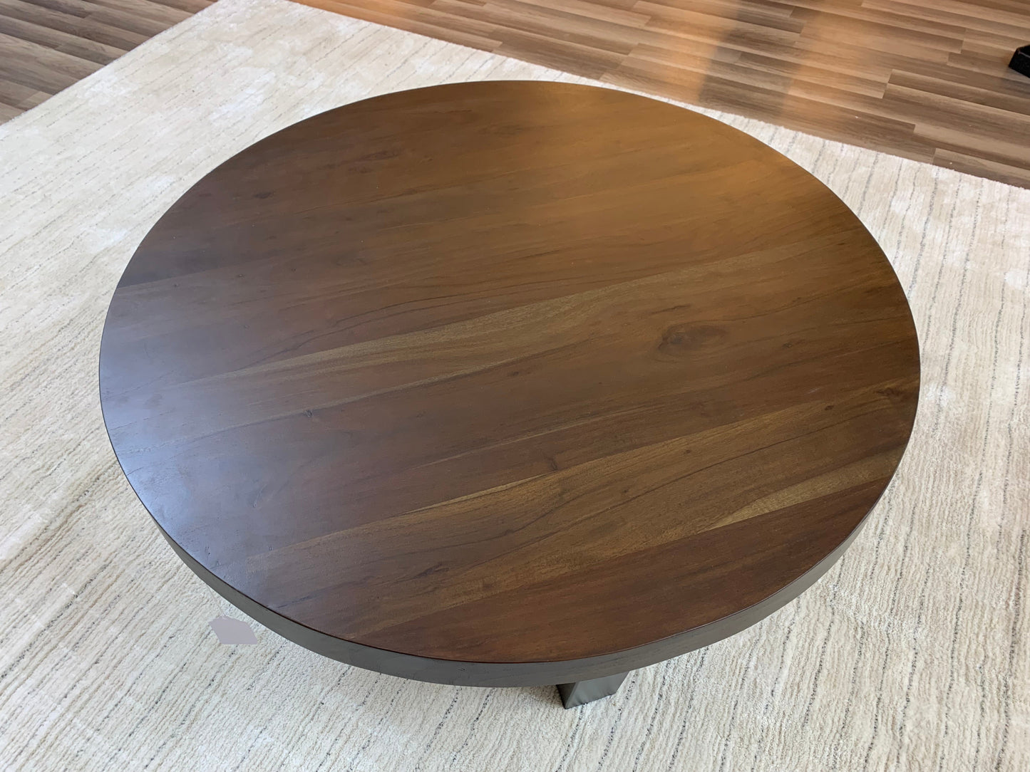 Malcolm Acacia 40" Round Coffee Table - Natural & Black