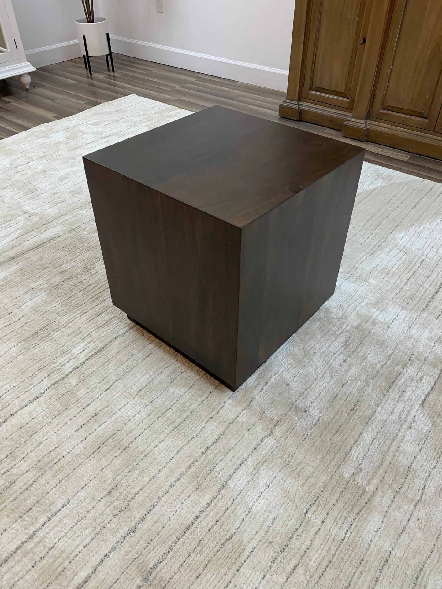 Malcolm Acacia 20" Square End Table - Natural + Black