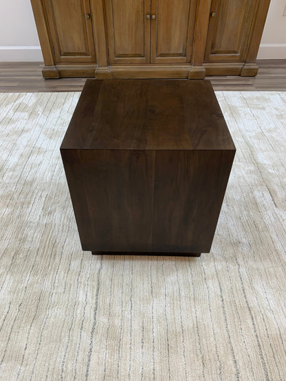 Malcolm Acacia 20" Square End Table - Natural + Black