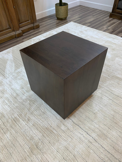 Malcolm Acacia 20" Square End Table - Natural + Black