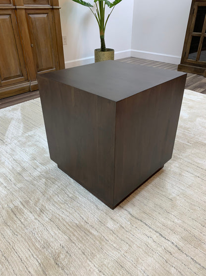 Malcolm Acacia 20" Square End Table - Natural + Black