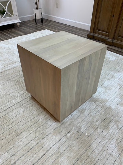 Malcolm Acacia 20" Square End Table - New White Wash