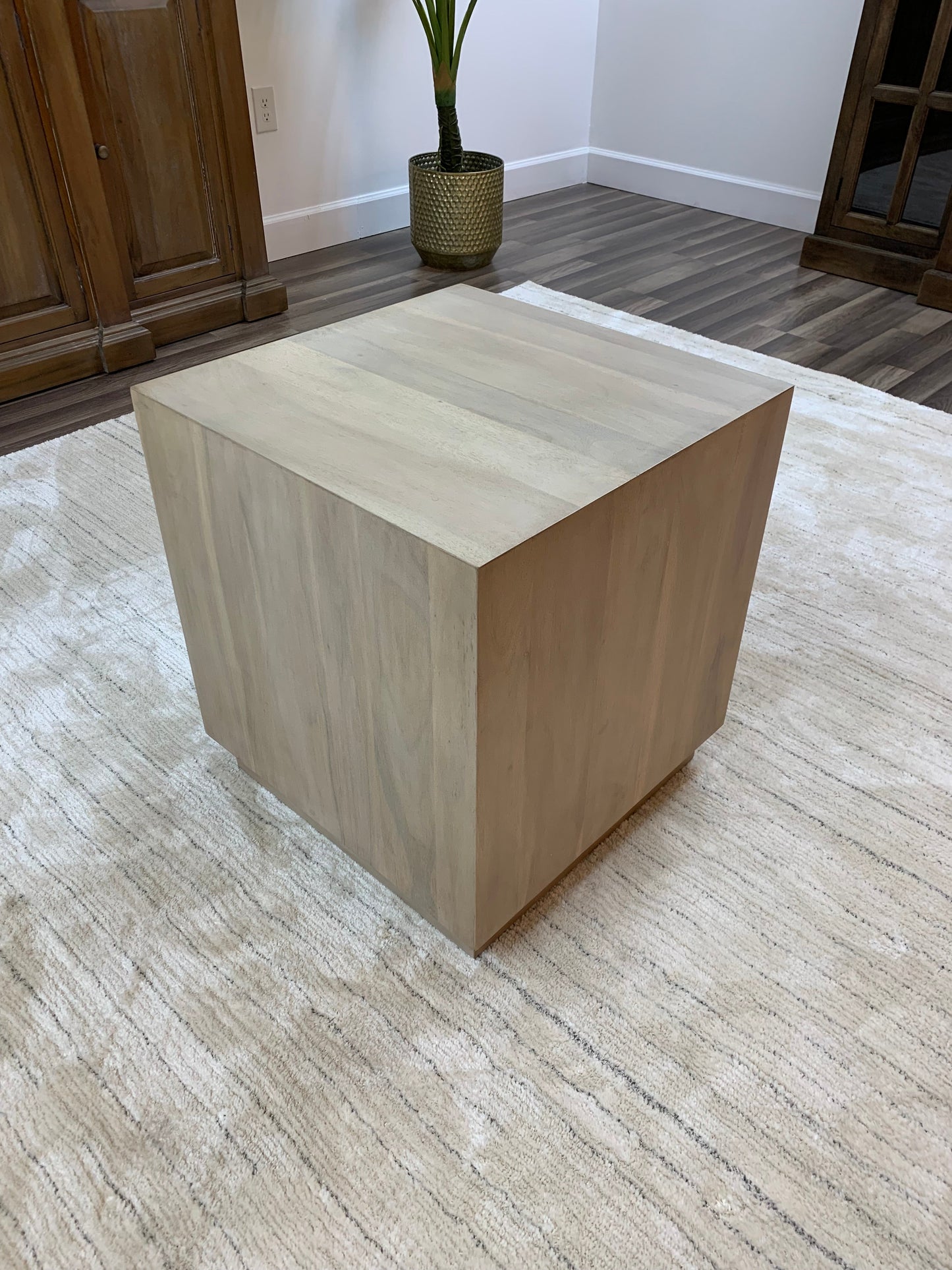 Malcolm Acacia 20" Square End Table - New White Wash