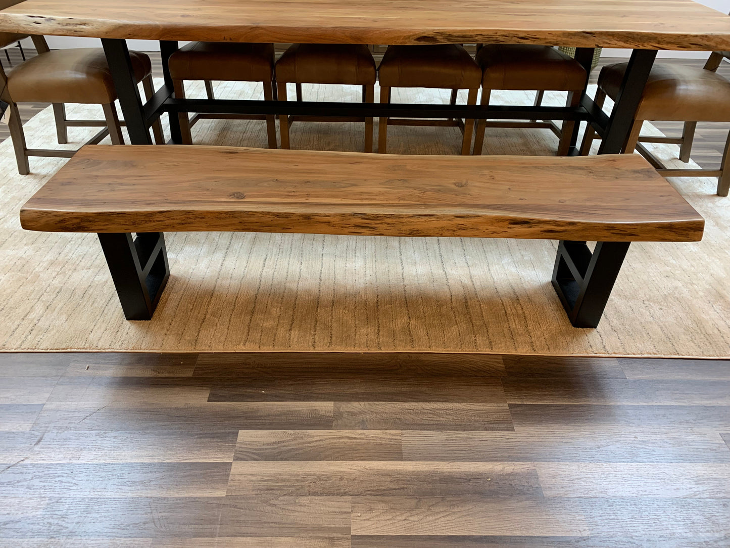 Malcolm 72" Acacia Live Edge Dining Bench - Natural