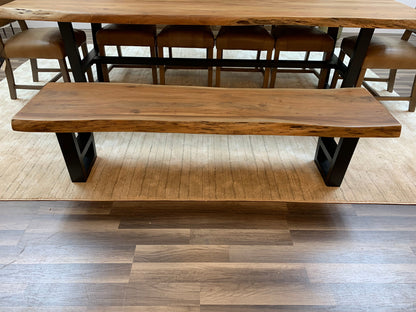 Malcolm 72" Acacia Live Edge Dining Bench - Natural