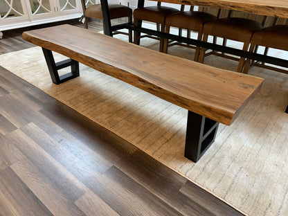 Malcolm 72" Acacia Live Edge Dining Bench - Natural