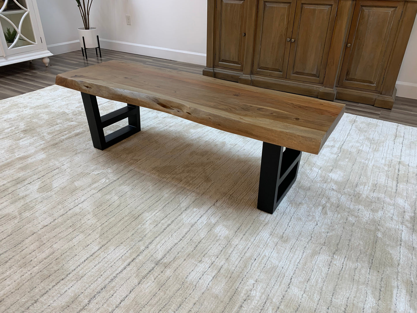 Malcolm 60" Acacia Live Edge Dining Bench - Natural