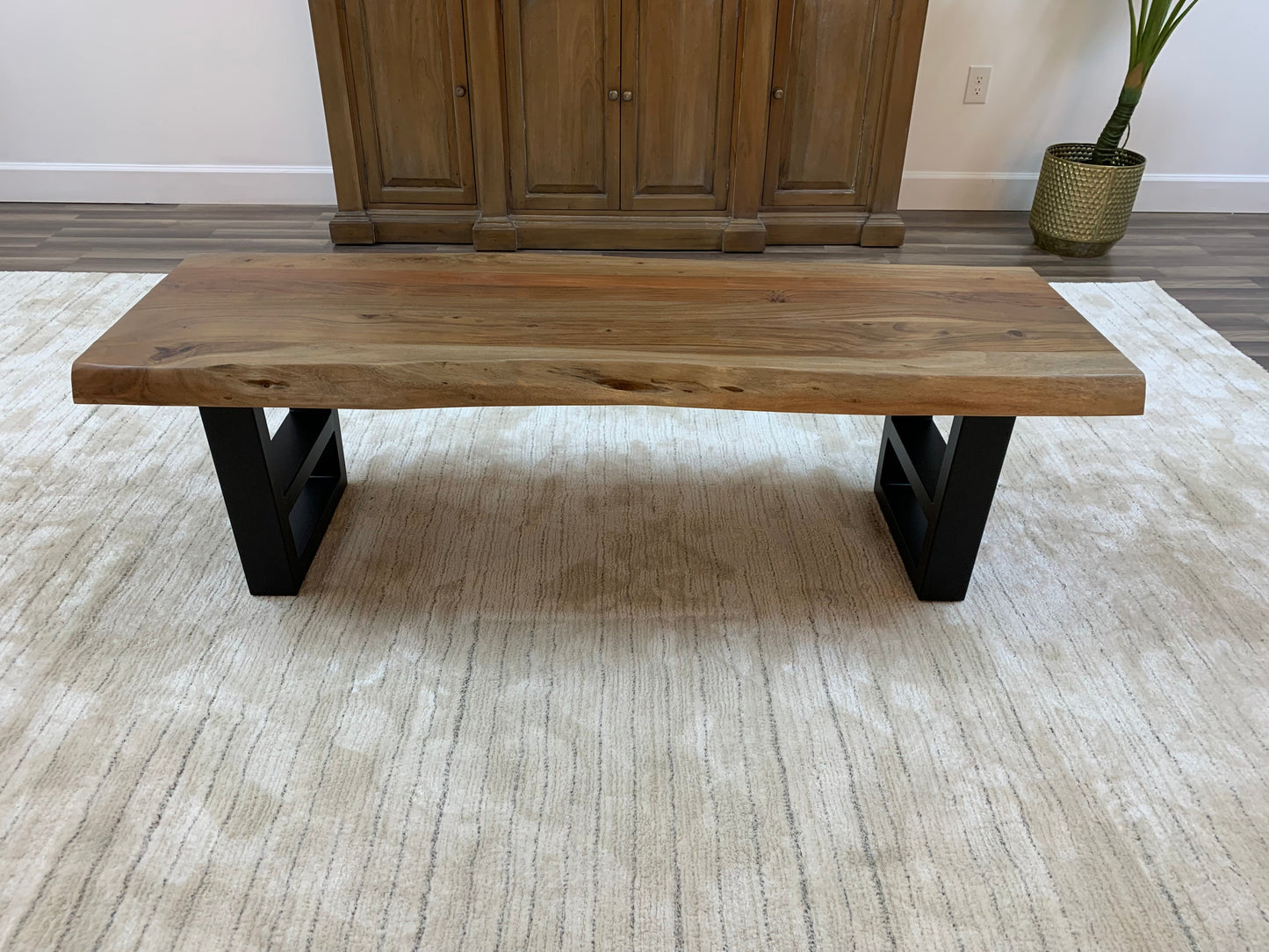 Malcolm 60" Acacia Live Edge Dining Bench - Natural
