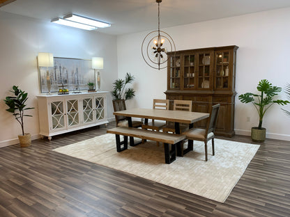 Malcolm Acacia 72' Live Edge Dining Table - New White Wash