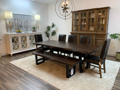 Malcolm Acacia 96" Live Edge Dining Table - Natural + Black