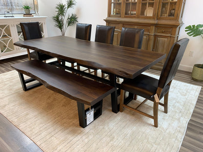 Malcolm Acacia 96" Live Edge Dining Table - Natural + Black