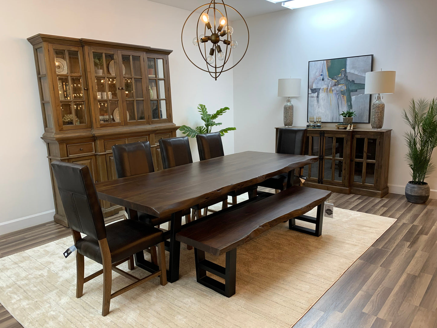 Malcolm Acacia 96" Live Edge Dining Table - Natural + Black