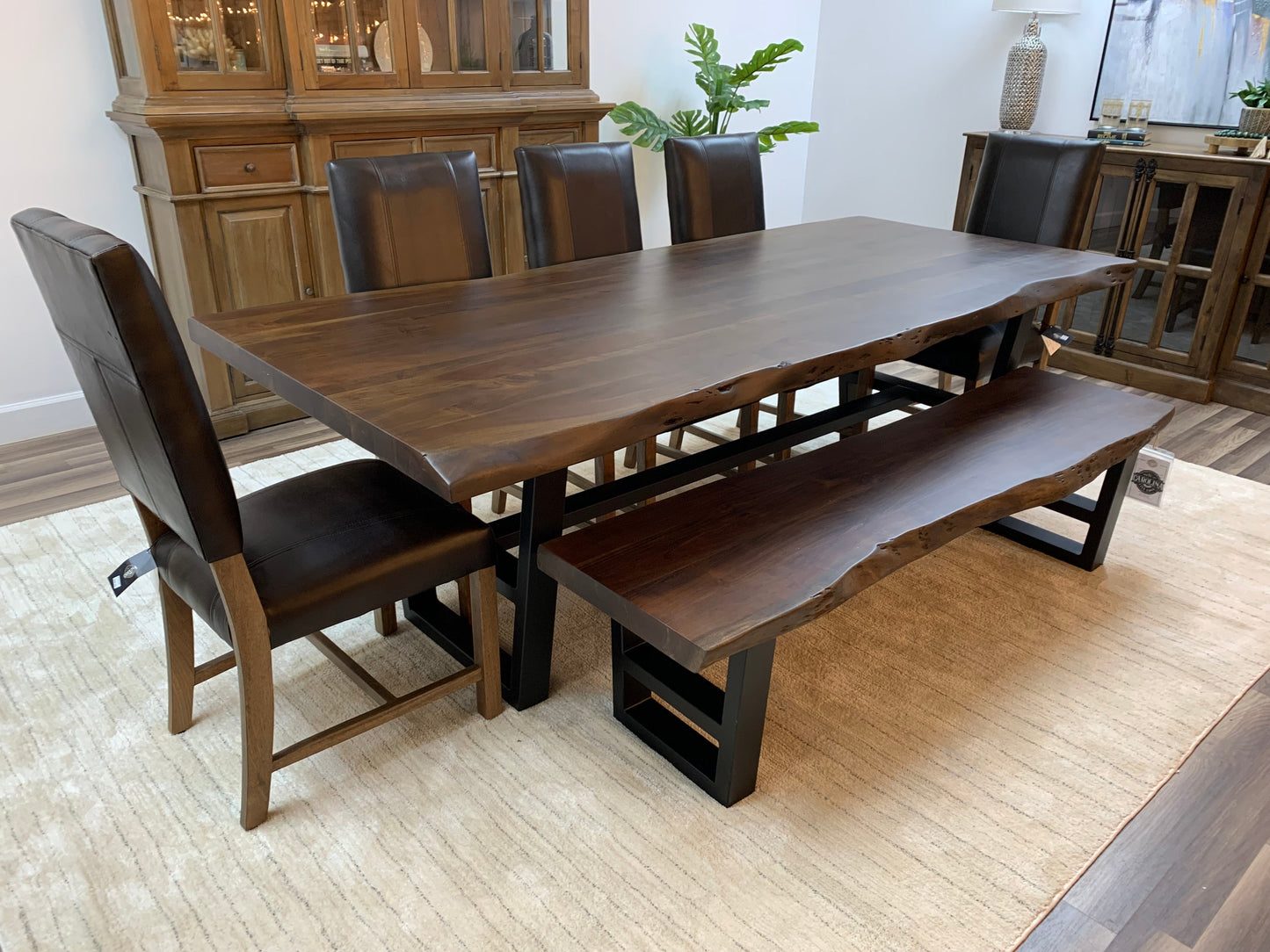 Malcolm Acacia 96" Live Edge Dining Table - Natural + Black