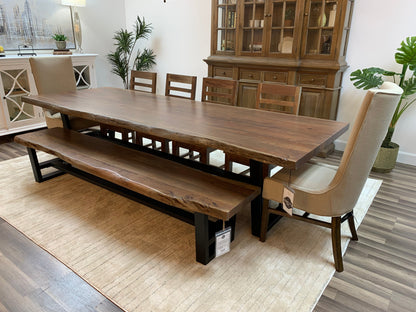 Malcolm Acacia 120" Live Edge Dining Table - Natural + Gray