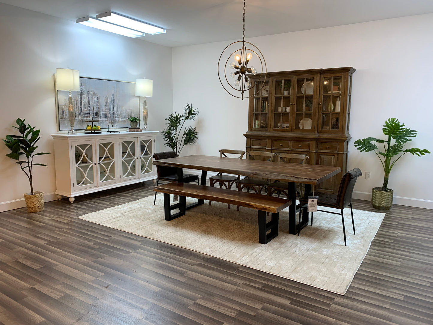 Malcolm Acacia 96" Live Edge Dining Table - Natural + Gray