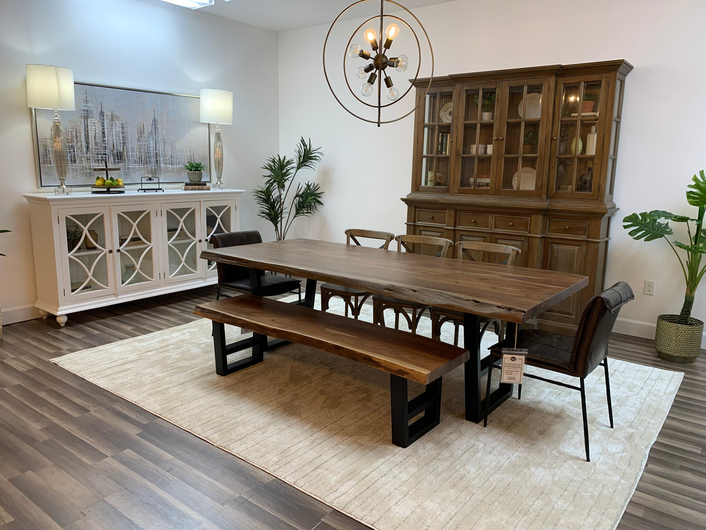 Malcolm Acacia 96" Live Edge Dining Table - Natural + Gray