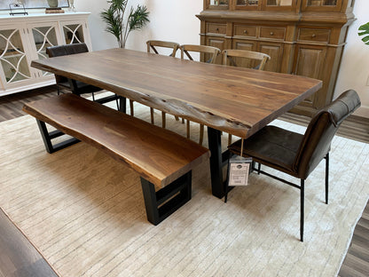 Malcolm Acacia 96" Live Edge Dining Table - Natural + Gray