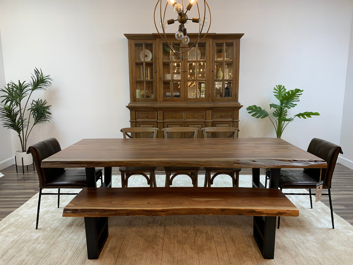Malcolm Acacia 96" Live Edge Dining Table - Natural + Gray