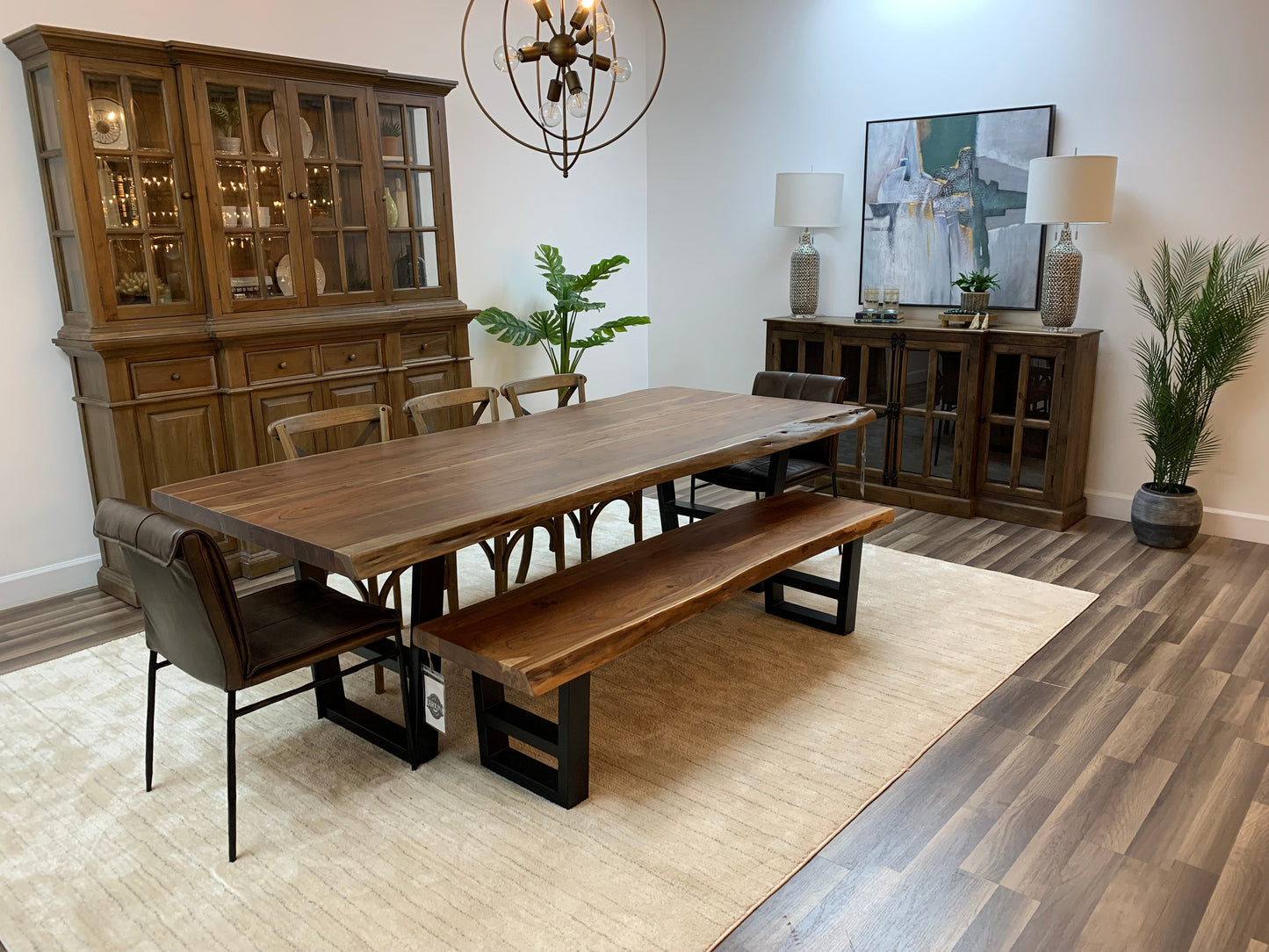 Malcolm Acacia 96" Live Edge Dining Table - Natural + Gray