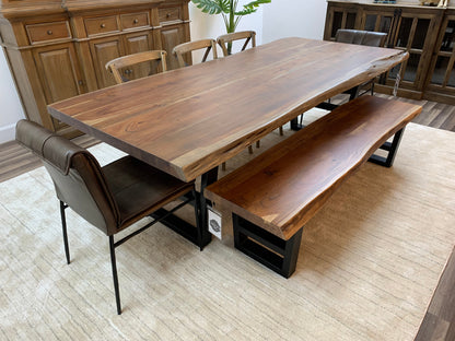Malcolm Acacia 96" Live Edge Dining Table - Natural + Gray