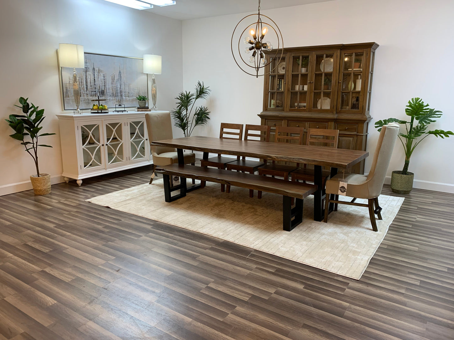 Malcolm Acacia 108" Live Edge Dining Table - Natural + Gray