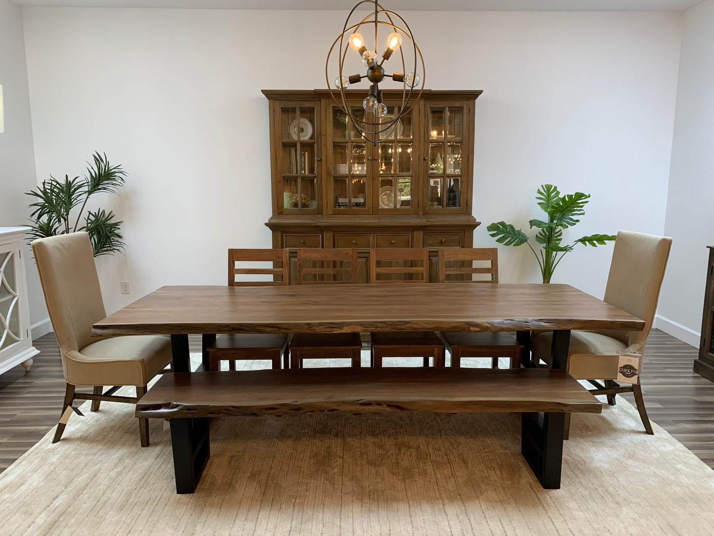 Malcolm Acacia 108" Live Edge Dining Table - Natural + Gray