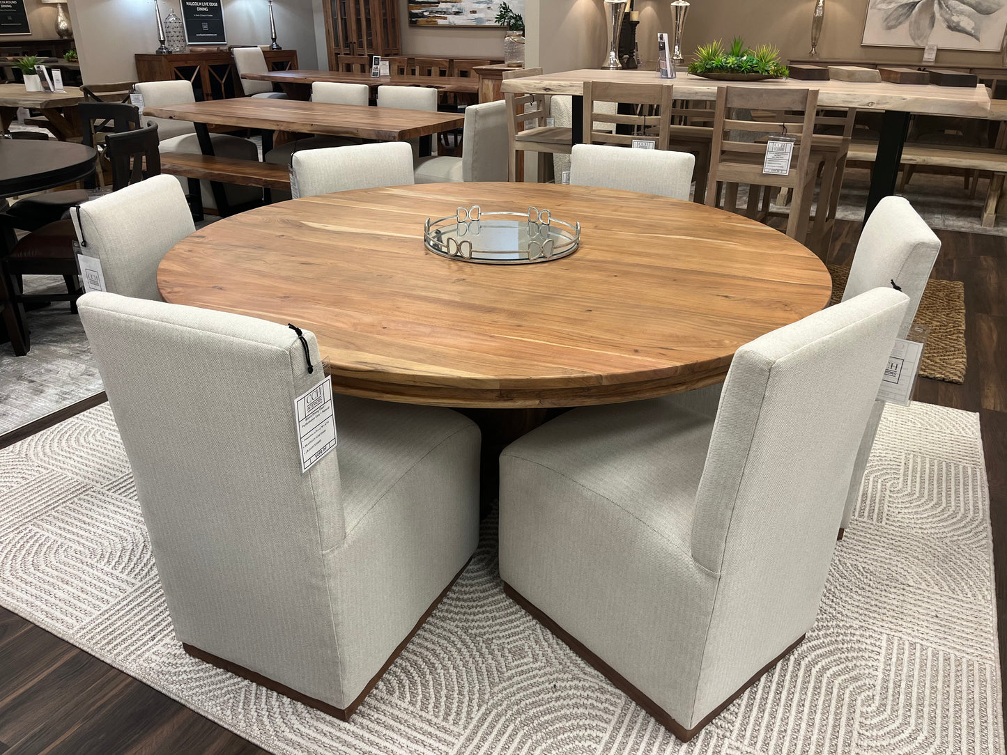 Weston 72" Acacia Round Dining Table - Natural