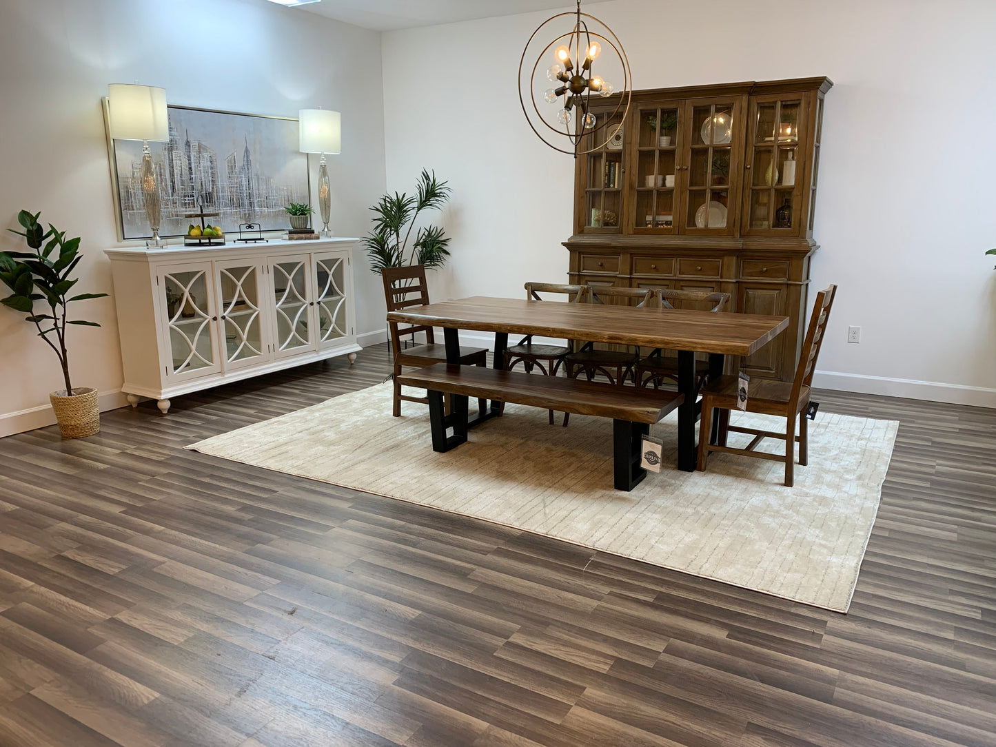 Malcolm Acacia 84" Live Edge Dining Table - Natural + Gray