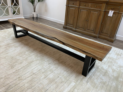 Malcolm 96" Acacia Live Edge Dining Bench - Natural