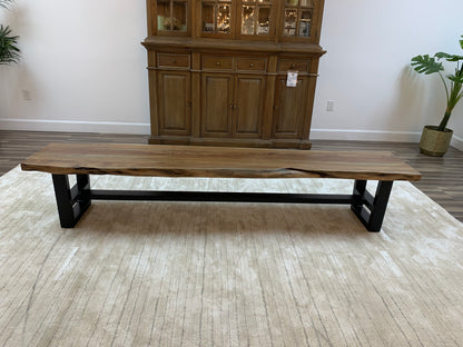 Malcolm 96" Acacia Live Edge Dining Bench - Natural
