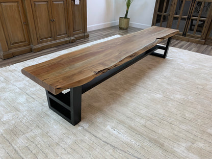Malcolm 96" Acacia Live Edge Dining Bench - Natural