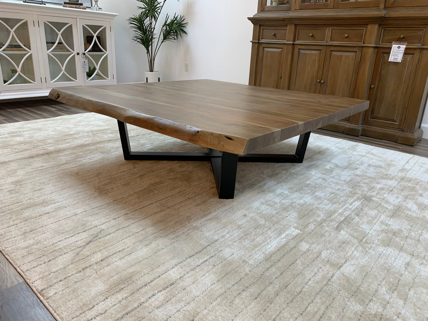 Malcolm Acacia 60" Square Live Edge Coffee Table - Natural