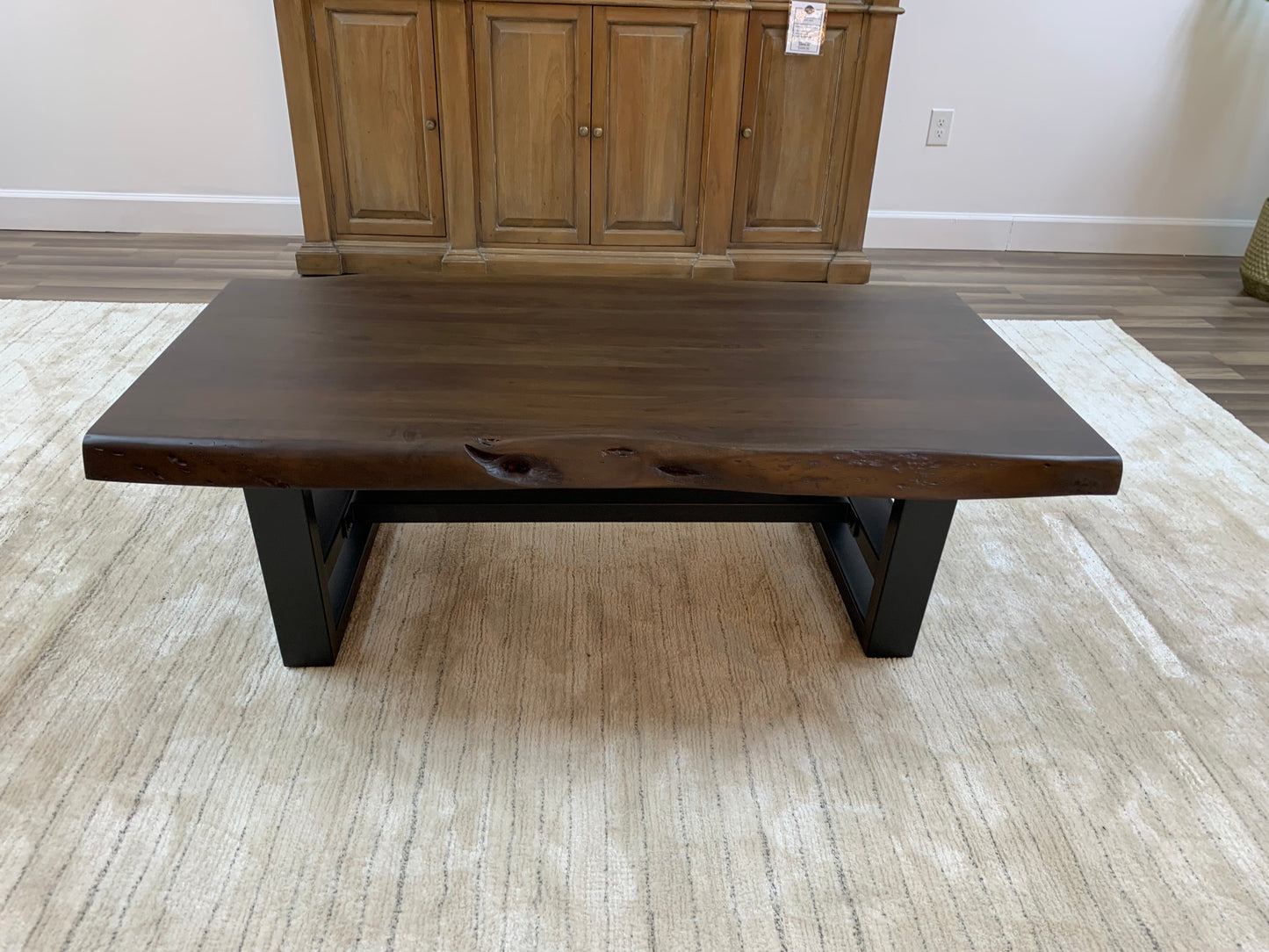 Malcolm Acacia 52" Live Edge Coffee Table - Natural + Black