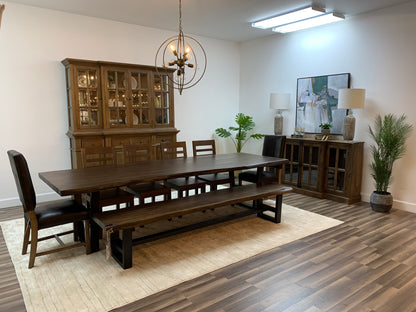 Malcolm Acacia 120" Live Edge Dining Table - Natural + Black