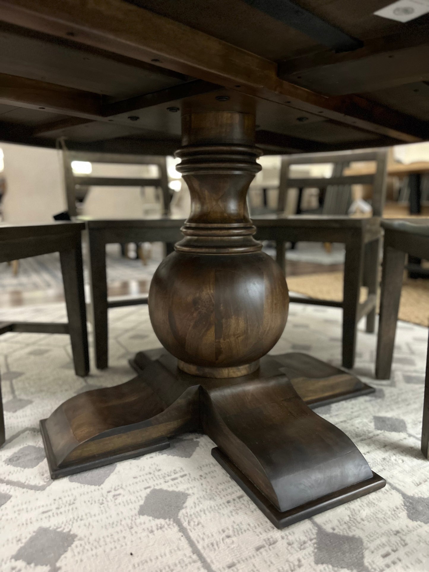 Weston 42" Acacia Round Dining Table - Natural + Black